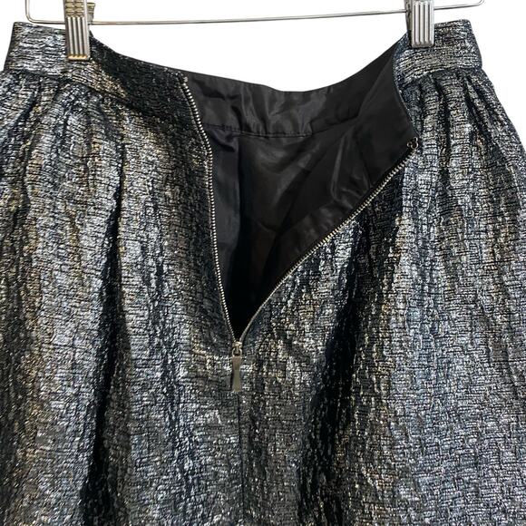 KATE SPADE NEW YORK METALLIC TWIRL REVERSE PLEAT COCKTAIL PARTY SKIRT SZ 0 $348 - Picture 9 of 11